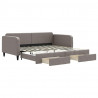 Sofa rozsuwana z szufladami, taupe, 100x200 cm, tkanina