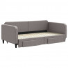 Sofa rozsuwana z szufladami, taupe, 100x200 cm, tkanina