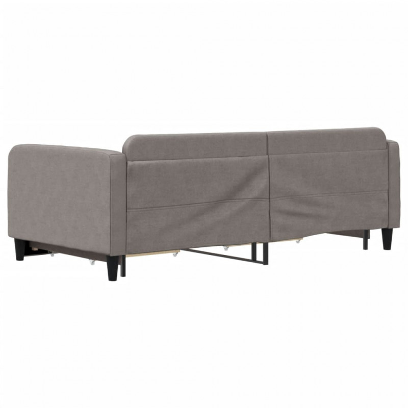 Sofa rozsuwana z szufladami, taupe, 100x200 cm, tkanina