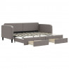 Sofa rozsuwana z szufladami, taupe, 90x200 cm, tkanina