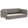 Sofa rozsuwana z szufladami, taupe, 90x200 cm, tkanina