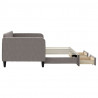Sofa rozsuwana z szufladami, taupe, 90x200 cm, tkanina