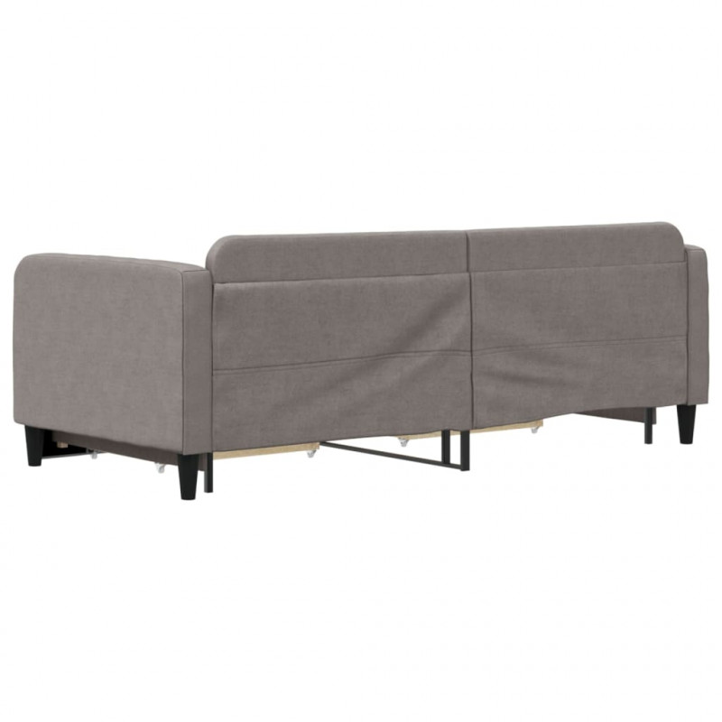 Sofa rozsuwana z szufladami, taupe, 90x200 cm, tkanina