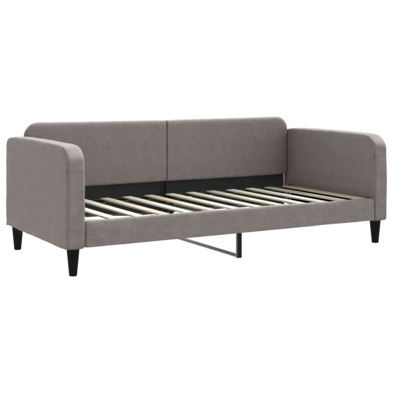 Sofa rozsuwana z szufladami, taupe, 90x200 cm, tkanina
