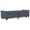 Sofa rozsuwana z szufladami, ciemnoszara, 80x200 cm, aksamit