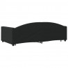 Sofa rozsuwana z szufladami, czarna, 100x200 cm, tkanina