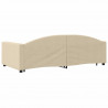 Sofa rozsuwana z szufladami, kremowa, 100x200 cm, tkanina