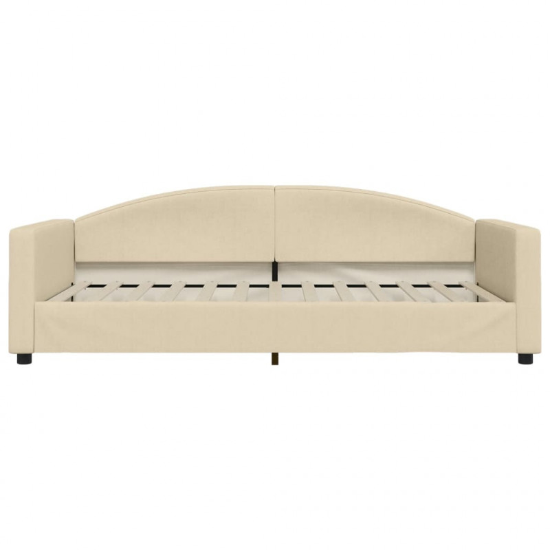 Sofa rozsuwana z szufladami, kremowa, 100x200 cm, tkanina