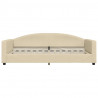 Sofa rozsuwana z szufladami, kremowa, 100x200 cm, tkanina