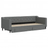Sofa rozsuwana z szufladami, ciemnoszara, 80x200 cm, tkanina