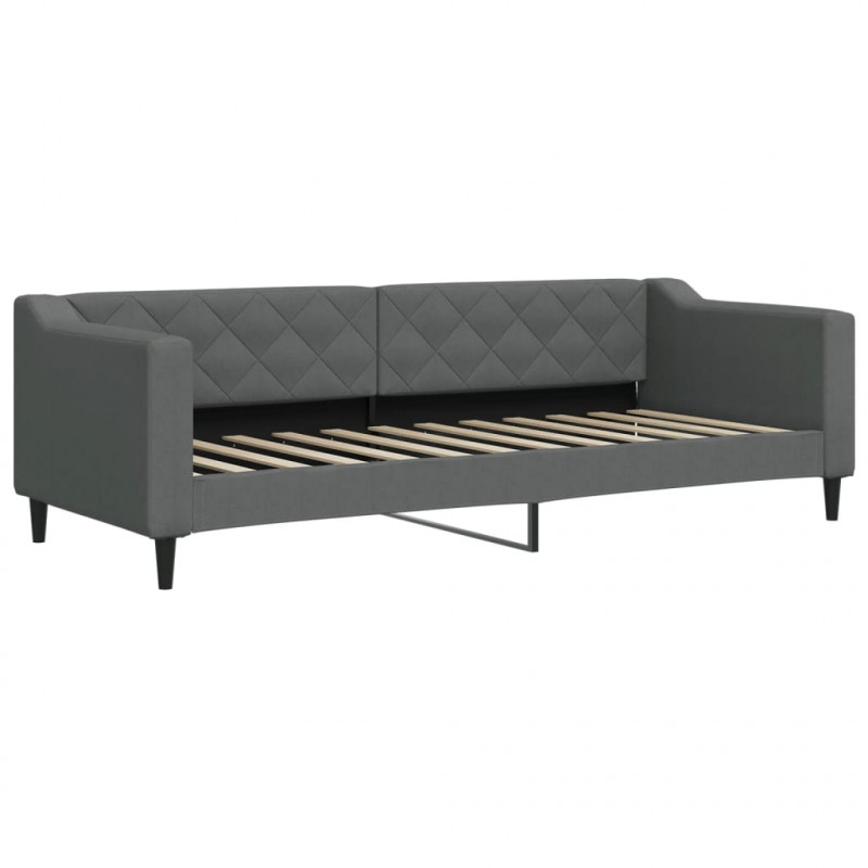 Sofa rozsuwana z szufladami, ciemnoszara, 80x200 cm, tkanina