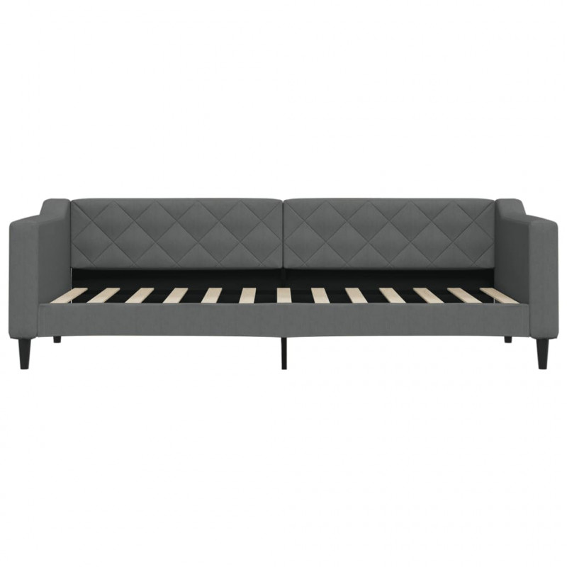 Sofa rozsuwana z szufladami, ciemnoszara, 80x200 cm, tkanina