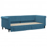 Sofa rozsuwana z szufladami, niebieska, 80x200 cm, aksamit