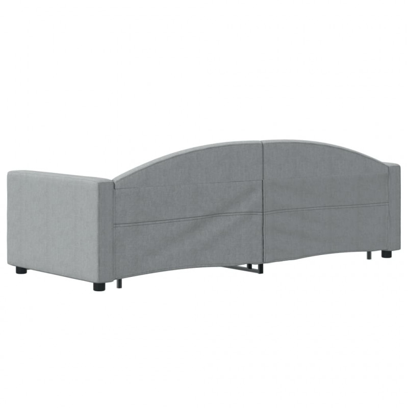 Sofa rozsuwana z szufladami, jasnoszara, 80x200 cm, tkanina
