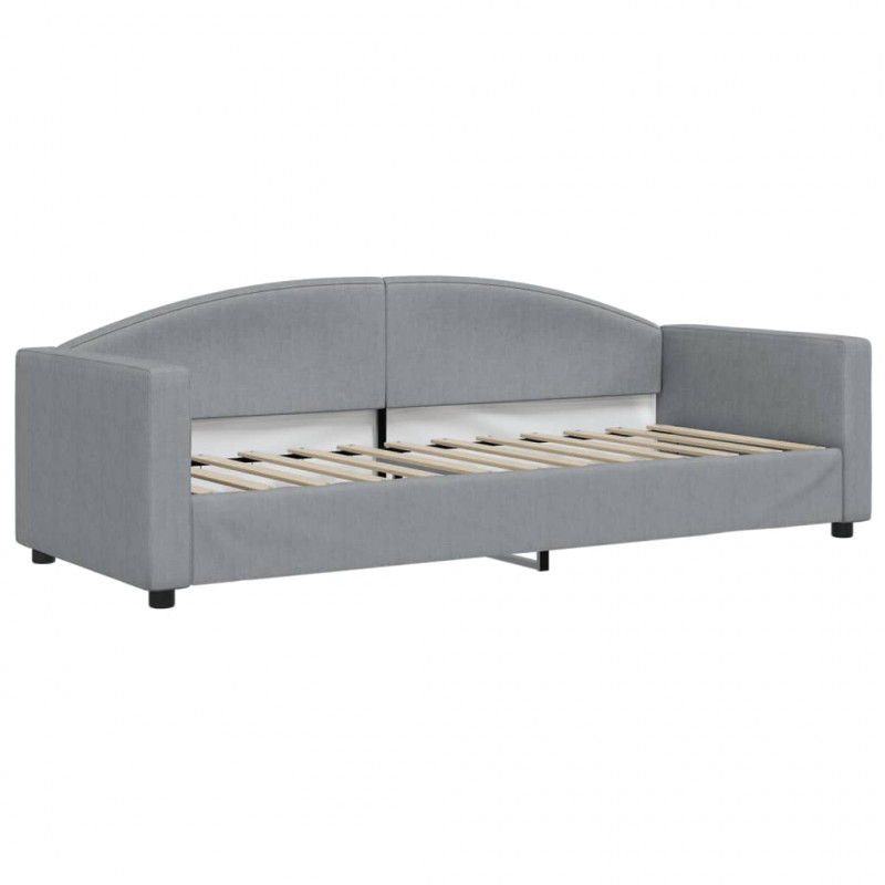 Sofa rozsuwana z szufladami, jasnoszara, 80x200 cm, tkanina