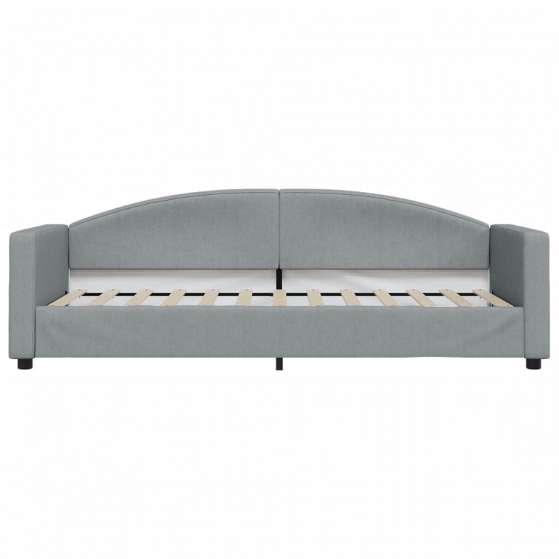 Sofa rozsuwana z szufladami, jasnoszara, 80x200 cm, tkanina