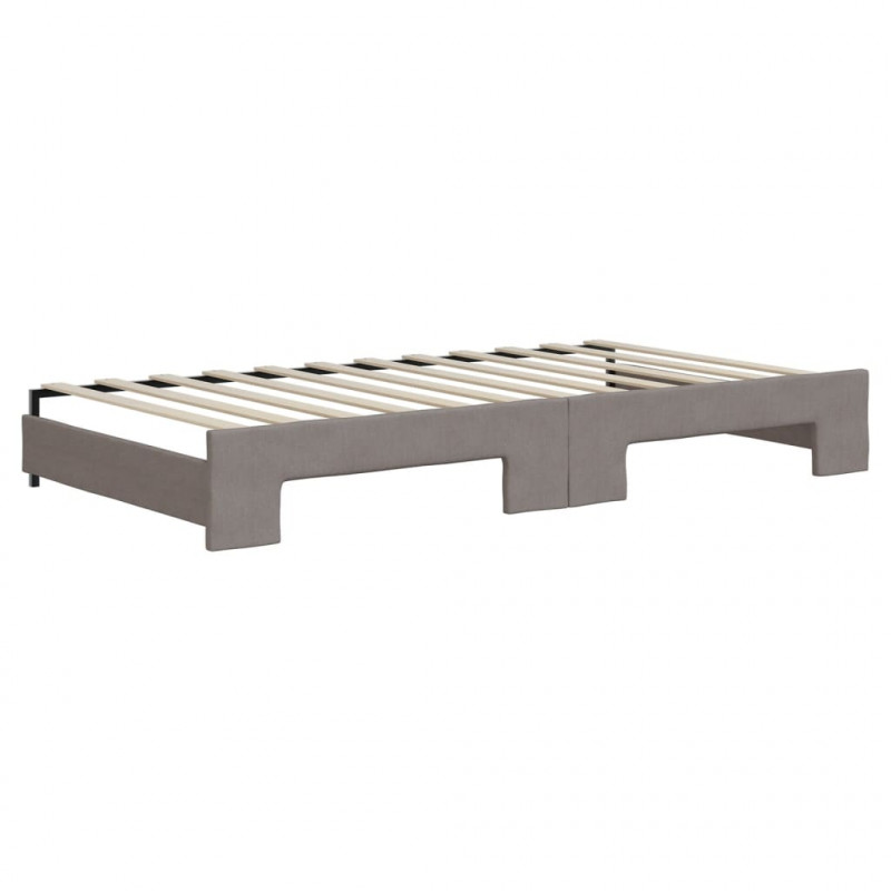 Sofa rozsuwana z szufladami, taupe, 100x200 cm, tkanina