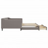 Sofa rozsuwana z szufladami, taupe, 100x200 cm, tkanina