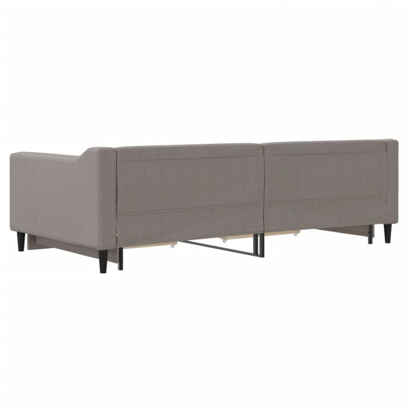 Sofa rozsuwana z szufladami, taupe, 100x200 cm, tkanina