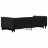 Sofa rozsuwana z szufladami, czarna, 90x200 cm, tkanina