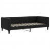 Sofa rozsuwana z szufladami, czarna, 90x200 cm, tkanina