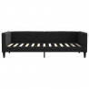 Sofa rozsuwana z szufladami, czarna, 90x200 cm, tkanina