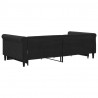 Sofa rozsuwana z szufladami, czarna, 100x200 cm, aksamit