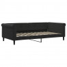 Sofa rozsuwana z szufladami, czarna, 100x200 cm, aksamit