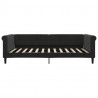 Sofa rozsuwana z szufladami, czarna, 100x200 cm, aksamit
