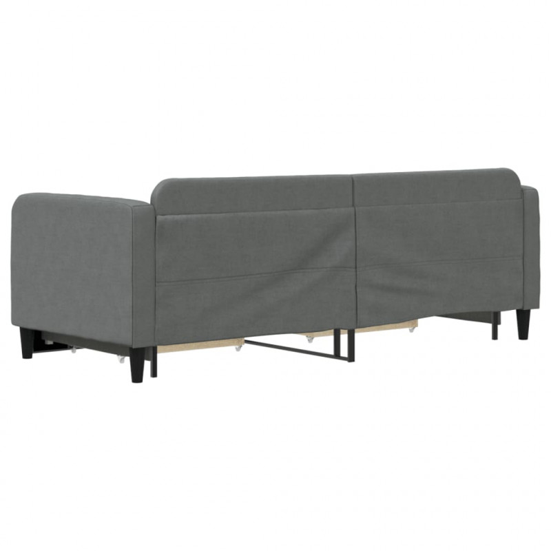 Sofa rozsuwana z szufladami, ciemnoszara, 80x200 cm, tkanina