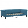 Sofa rozsuwana z szufladami, niebieska, 90x200 cm, aksamit