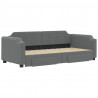 Sofa rozsuwana z szufladami, ciemnoszara, 90x200 cm, tkanina