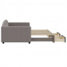 Sofa rozsuwana z szufladami, taupe, 90x200 cm, tkanina