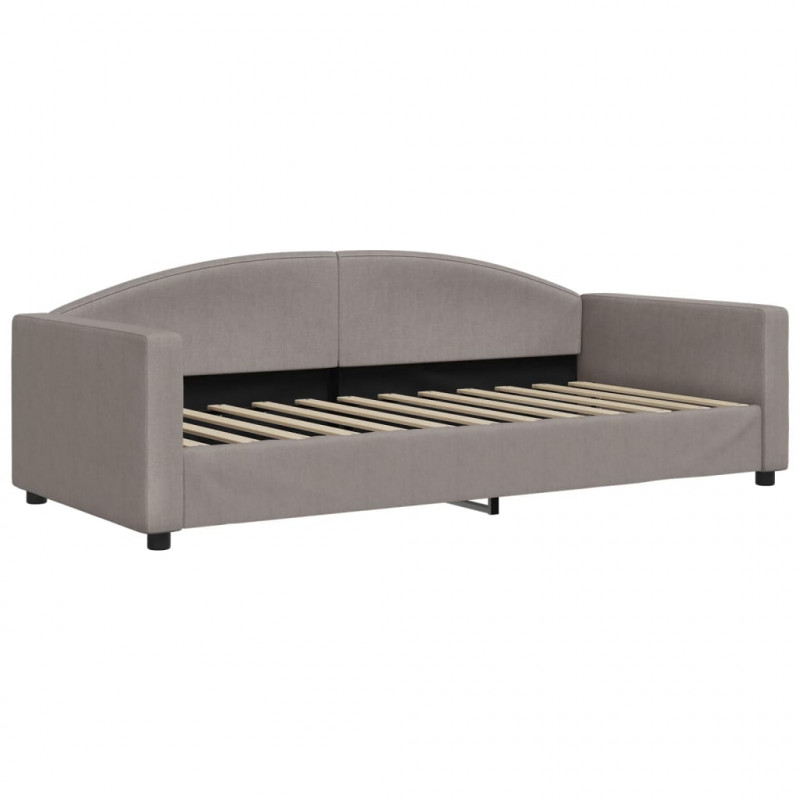 Sofa rozsuwana z szufladami, taupe, 90x200 cm, tkanina