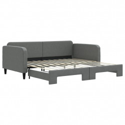 Sofa rozsuwana, ciemnoszara, 100x200 cm, tkanina