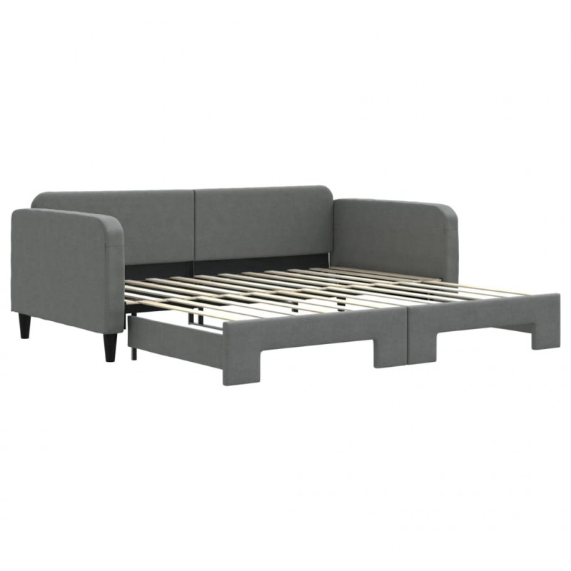 Sofa rozsuwana, ciemnoszara, 100x200 cm, tkanina