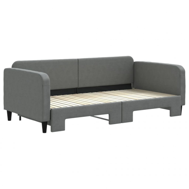 Sofa rozsuwana, ciemnoszara, 100x200 cm, tkanina