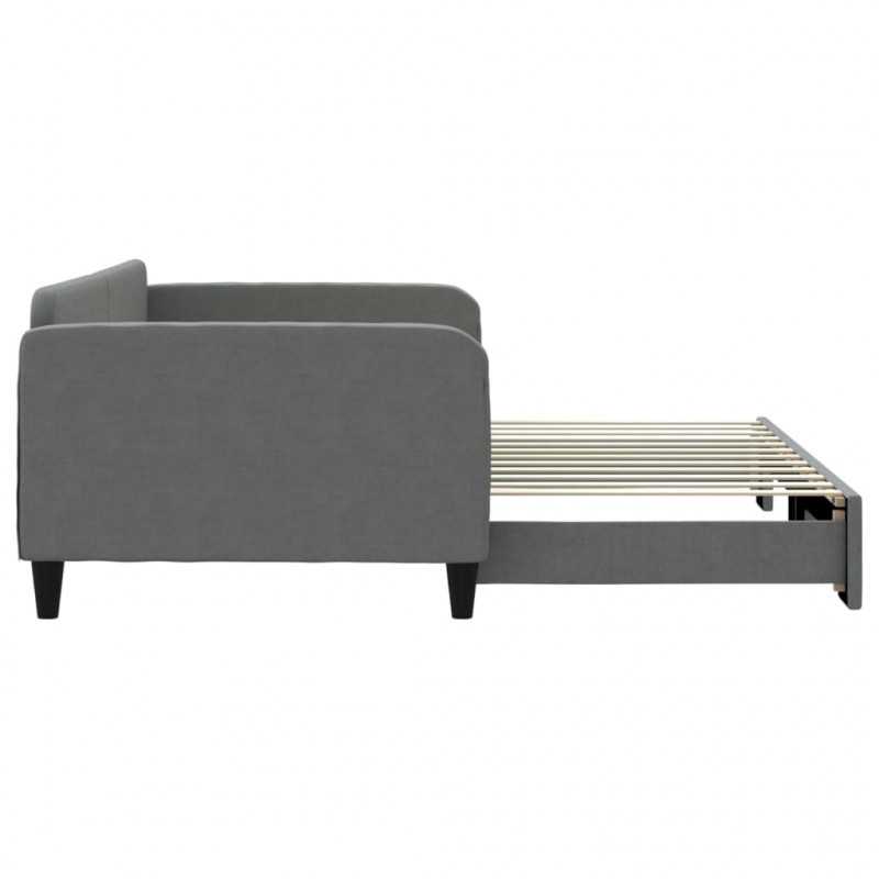 Sofa rozsuwana, ciemnoszara, 100x200 cm, tkanina