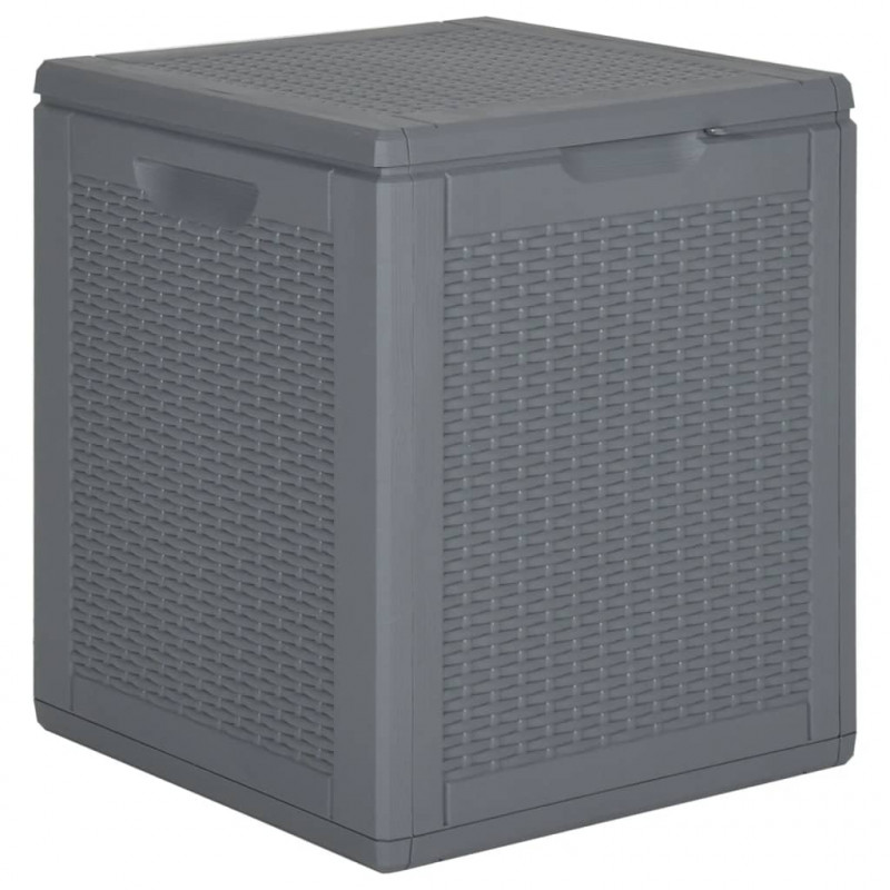 Skrzynia ogrodowa, szara, rattan PP, 90 L