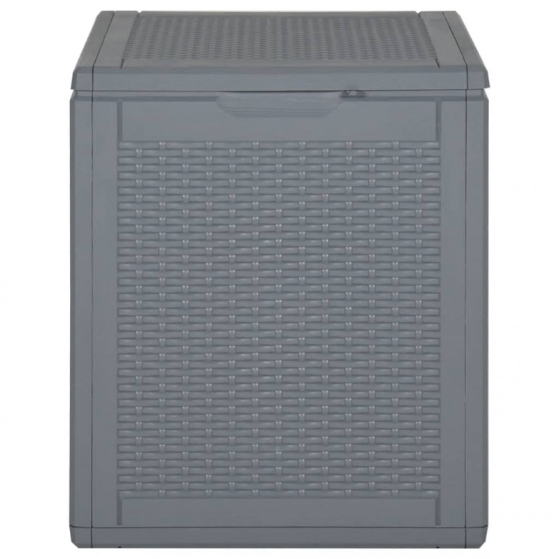 Skrzynia ogrodowa, szara, rattan PP, 90 L