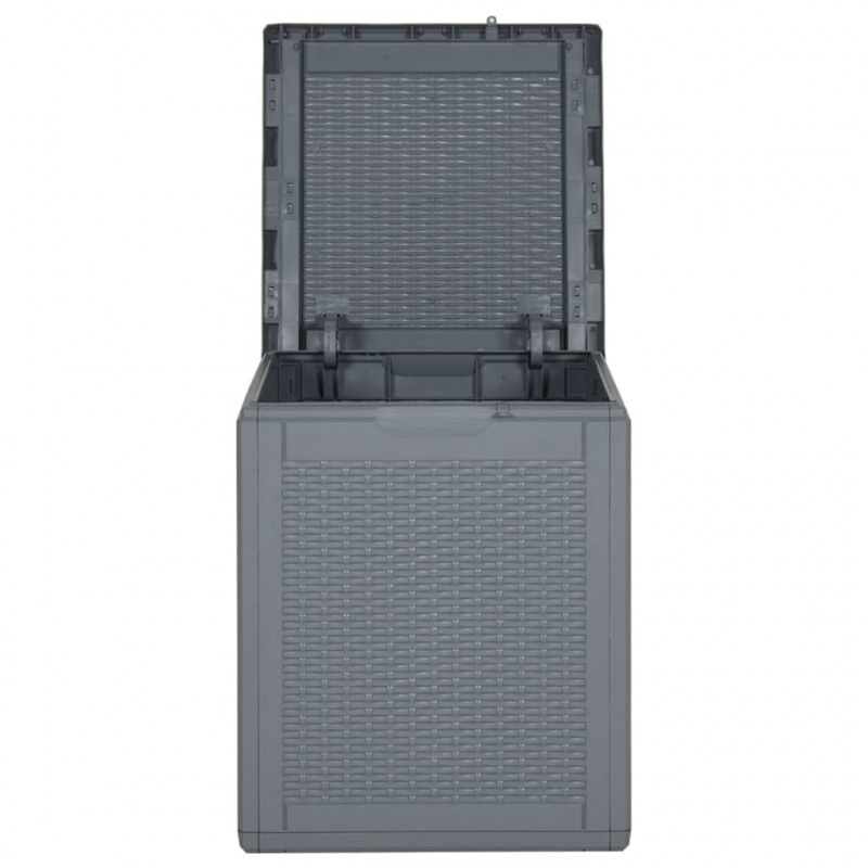 Skrzynia ogrodowa, szara, rattan PP, 90 L