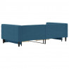 Sofa rozsuwana z szufladami, niebieska, 100x200 cm, aksamit