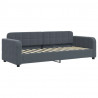 Sofa rozsuwana z szufladami, ciemnoszara, 80x200 cm, aksamit