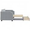 Sofa rozsuwana z szufladami, jasnoszara, 80x200 cm, tkanina