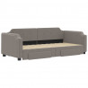 Sofa rozsuwana z szufladami, taupe, 90x200 cm, tkanina
