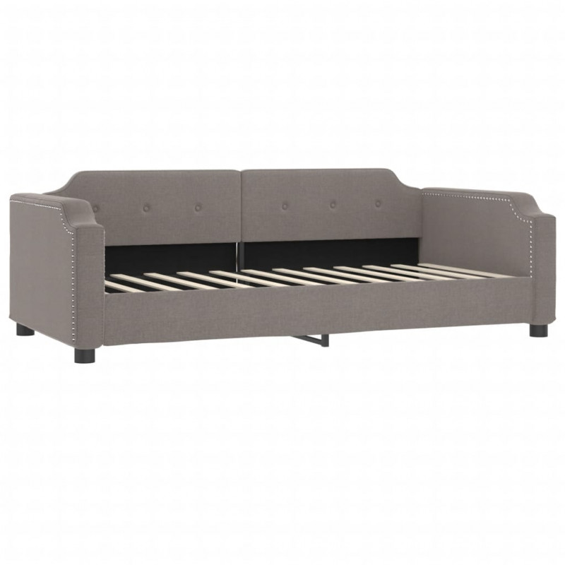 Sofa rozsuwana z szufladami, taupe, 90x200 cm, tkanina