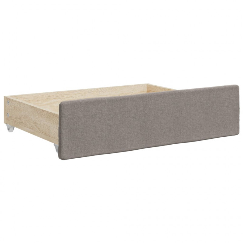 Sofa rozsuwana z szufladami, taupe, 90x200 cm, tkanina