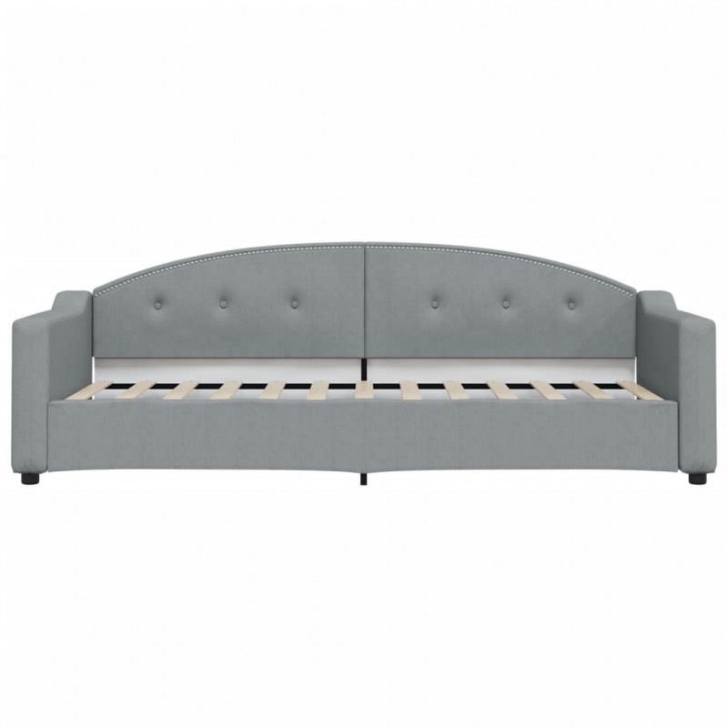 Sofa rozsuwana z szufladami, jasnoszara, 80x200 cm, tkanina