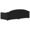 Sofa rozsuwana z szufladami, czarna, 80x200 cm, tkanina