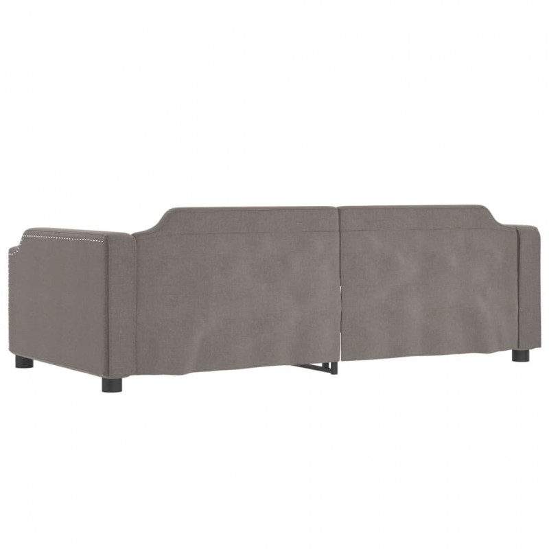 Sofa rozsuwana z szufladami, taupe, 100x200 cm, tkanina